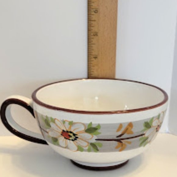 OVERSIZED HAND PAINTED COFFEE MUG SOUP BOWL MADE IN ITALY - Picture 7 of 7